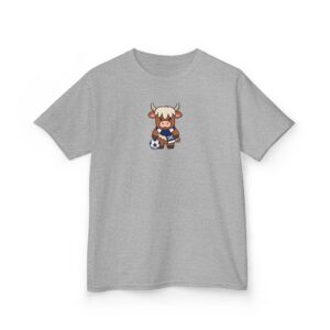 Kids Scotland Highland Cow Football T Shirt