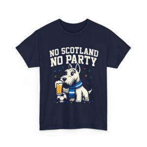 No Scotland No Party Football Shirt with Scottish Terrier & Beer